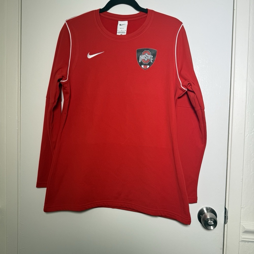 Nike Ohio State University Buckeyes Women's Large Red Crewneck Sweater Pullover